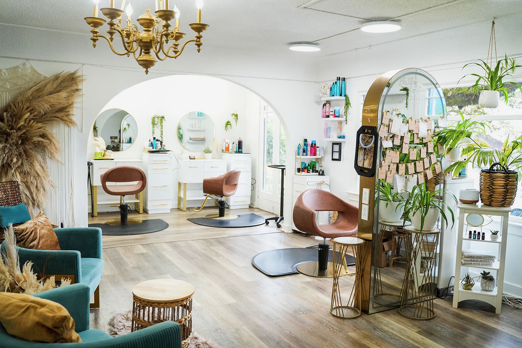 Studio M salon floor with styling chairs
