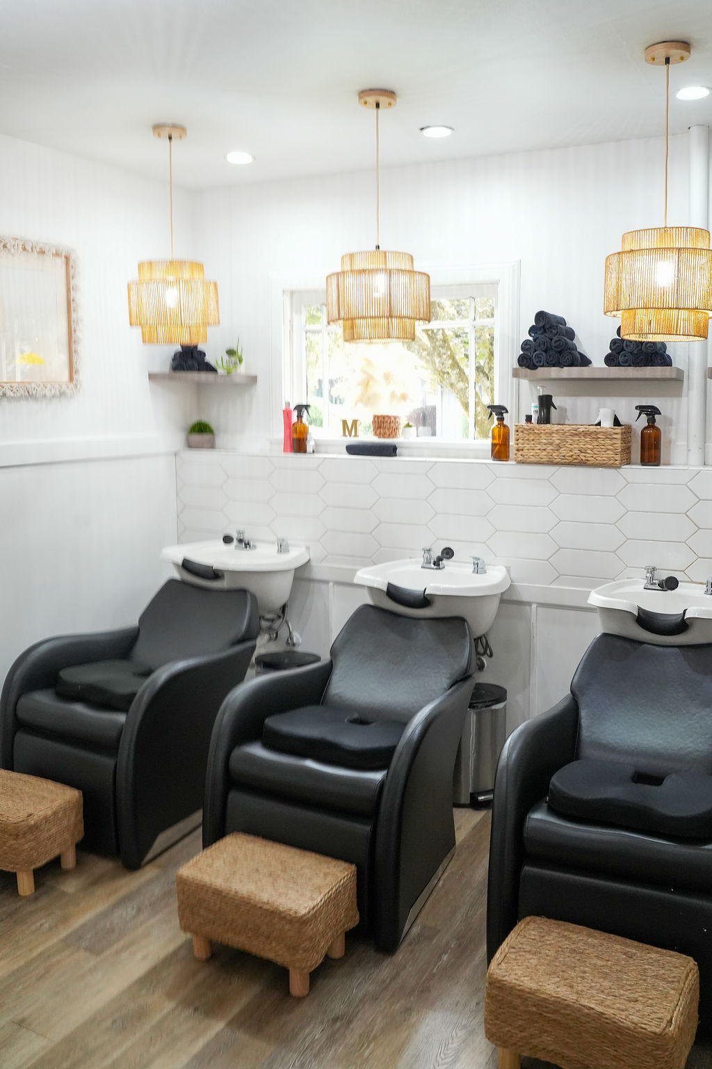 Studio M shampoo and wash stations